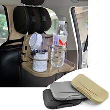 Multifunctional Car Backseat Tray Table - Foldable Auto Headrest Dining Desk With Phone Holder & Storage Pockets, Universal Vehicle Interior Organizer For Travel & Camping - A - View 9