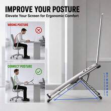Aluminum Alloy Phone & Laptop Stand With Magnetic Base And 8-Level Height Adjustment, Foldable Desktop Stand For Laptops, Tablets And Smartphones - New Arrival - View 6