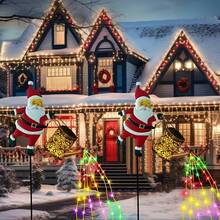1pc Santa Watering Can Solar Fairy Light, Metal Waterfall LED Light, Solar Powered Christmas Decoration, Outdoor Garden Patio Yard Lawn Holiday Party Festival Decor - Santa Claus - View 1