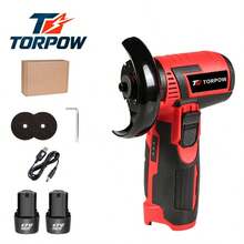 TORPOW 12V 無繩迷你角磨機,76mm 磨盤,10000RPM,多種選項:僅工具/電池套組,切割、拋光、研磨、除鏽電動工具 - 紅色 - 查看 4