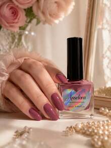 Anselora Gray Purple Rose Cat Kuku Berbasis Air, Kilap Tinggi, Cepat Kering, Hasil Halus, 12ml, Tidak Perlu Lampu, Manikur Harian Sendiri - Rusty Rose - View 7
