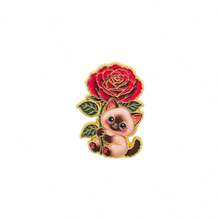 Cute Cat Flower Enamel Pins Set, Kitten Sunflower Rose Daisy Lavender Brooch, Cartoon Lapel Badges For Backpack Jacket Hat Decor, Lovely Jewelry Gift - Multicolor - View 16