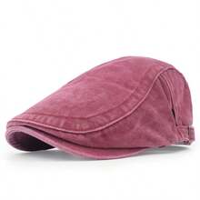 1pc Solid Color Newsboy Cap, All-Season Washed Denim Baseball Cap, Vintage Men's Forward Cap - Washed Baseball Cap - View 14