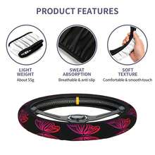 1pc Car Steering Wheel Cover, Hollow Butterfly Pattern, Printed Craft, Polyester Fiber Material, Traditional Art Design, Waterproof, No Inner Ring, Car Interior Steering Wheel Cover Protector, All Season - Steering Wheel Cover - View 3