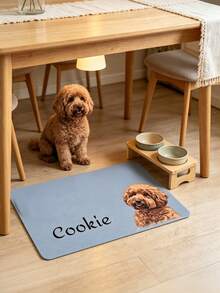 1pc Custom Pet Photo Food Mat, Personalized Dog Cat Feeding Placemat With Pet Photo & Name, Pet Bowl Mat, Pet Lover Gift, Puppy & Cat Feeding Mat, Kitchen Home Decor - Multicolor - View 5