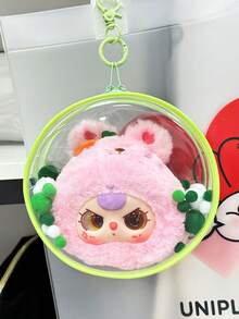 1 Set Cotton Doll Storage Bag, PVC Thickened High Transparency Doll Bag, 15cm Cute Cartoon Doll Storage Display Dust-Proof Hanging Bag, Transparent Q-Version Round Head Walking Doll Bag, Suitable For Data Cable Storage, Earphone Accessories Storage, Waterproof Bag - View 7