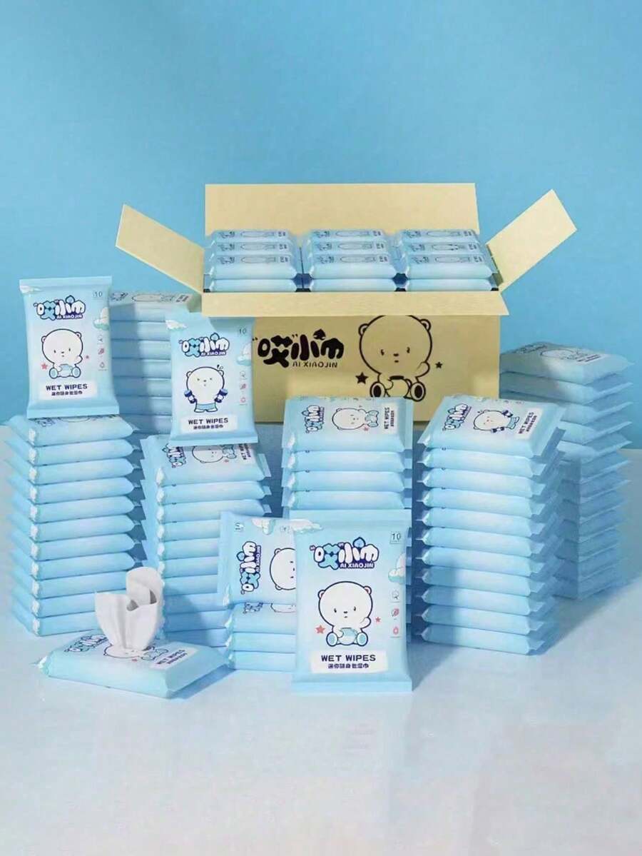 10/20/50/100 Packs Mini Portable Item Cleaning Wipes, 10 Packs, Pull-Out Wet Wipes, Suitable For Daily Item Cleaning (Not Cosmetic Wipes, Not For Body Wiping) - Multi-color - View 1