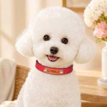 Collar personalizado de cuero PU suave para perros y gatos, dulce y lindo, grabado con láser CO2, con forro - Multicolor - Ver 7