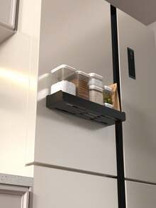Magnetic Fridge Side Storage Rack, No Installation Refrigerator Organizer Basket, Multifunctional Kitchen Storage Holder, Space Saving Fridge Shelf For Spice Jars, Plastic Wrap, Seasoning Bottles, Kitchen Countertop Storage Organizer - Multicolor - View 11