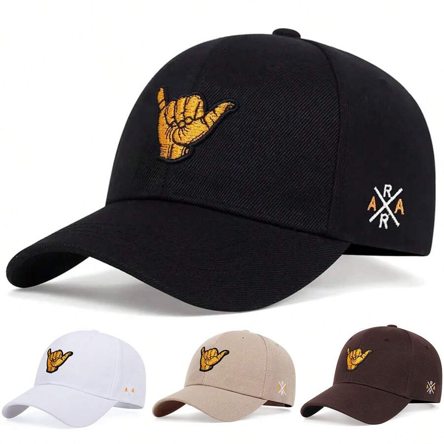1pc Men's Halloween Hat Finger 666 Embroidered Baseball Cap Street Fashion Casual Hat Spring Autumn Travel Beach Vacation - Multicolor - View 1