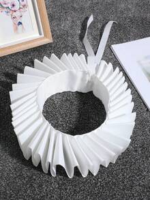 1PC Women's Elegant Vintage Court Style Solid Color Pleated Tie Ruff Collar, Suitable For Stage Drama Performance, Festival Party Matching - Multicolor - View 6