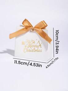 20/10/5/1pc Mini Christmas Gift Boxes With Ribbon, Festive White 'Merry Christmas' Design For Candy, Chocolates And Small Presents, Ideal For Holiday Decor, Party Favors And Stocking Stuffers (White) - Packaging Box - View 8