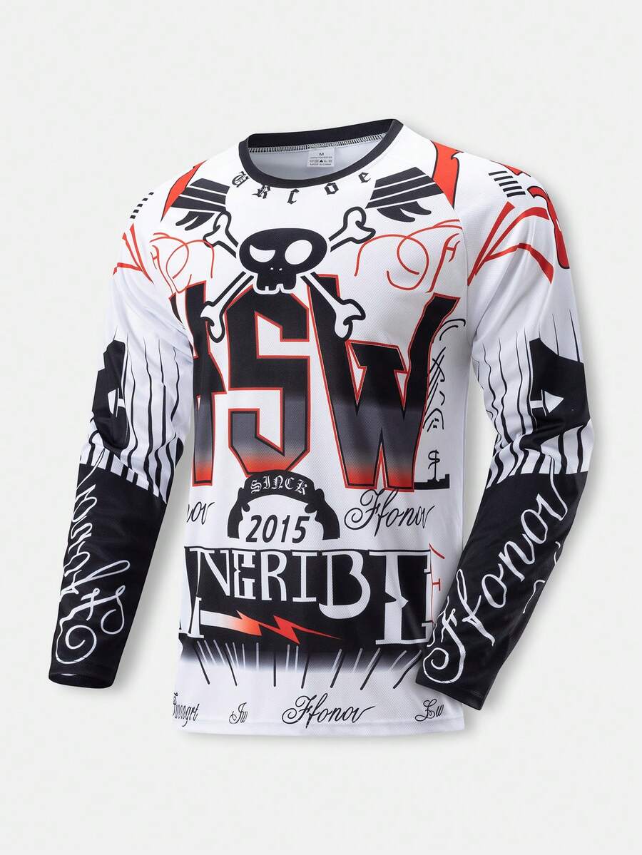 HISERWA Men's Motorcycle Training Gear: Quick-Dry, Breathable Long-Sleeve T-Shirt; Off-Road Motorcycle Riding Gear; Mesh Fabric; Durable And Long-Lasting - White - View 1
