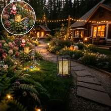 1pc Santa Watering Can Solar Fairy Light, Metal Waterfall LED Light, Solar Powered Christmas Decoration, Outdoor Garden Patio Yard Lawn Holiday Party Festival Decor - Santa Claus - View 9