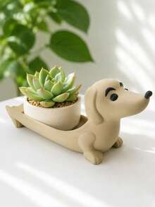 Dachshund Shaped Decorative Tray, Desktop Ornament, Home Decor, Key Holder, Makeup Brush Organizer, Bathroom Water Filter Decor, Stationery Storage Tray - Multicolor - View 2