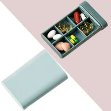 Gold Letter Print Portable Pill Box, Multi-Compartment Sealed Medicine Storage Box, Compact Daily Pill Container, Suitable For Travel And Daily Use - Multicolor - View 7