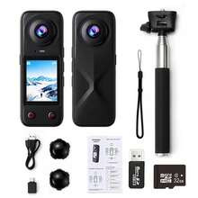 X5 Pro Dual Front & Rear Camera 4K Panoramic HD Action Camera, 200° Wide Angle Anti-Shake Street Photography & Cycling Camera, 2-Inch HD IPS Display, Can Function As Computer Webcam, 1500mAh Rechargeable Lithium Battery, Suitable For Teenagers, Students, Bloggers Vlog, Travel & Creation - View 12