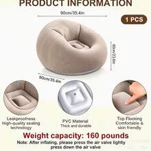 Thickened Durable PVC Inflatable Bean Bag Sofa, Super Soft Comfortable Slouchy Chair, Wear-Resistant, Suitable For Home, Yard, Camping And Multiple Scenarios, Iridescent Color Inflatable Slouchy Sofa, Home Single Person Inflatable Lounge Chair, Living Room Leisure Inflatable Seat - Multicolor - View 7