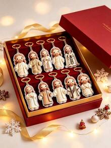 15pcs/Set Keychain, Bag Charm, Souvenir, Car Keychain, Unisex Couple Pendant/Best Gift For Believers, Suitable For Daily Use, Religious Souvenir, Baptism, Wedding, Christmas Home Decor Gift, Holiday Decoration, Gift For Friends (Back Has Protective Film To Prevent Scratches, Peel Off For Clearer View) - Multicolor - View 6