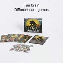Interactive Paper One Night Ultimate Werewolf Card Game, Mysterious Dark Rectangular Box With Werewolf Moon Art, Multi‑Player Social Deduction Tabletop Game For Friends Gathering Themed Party Game Night - Multicolor - View 4
