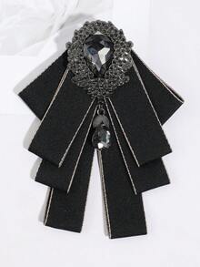 1PC Men's Shiny Faux Gemstone Decorated Bowknot Brooch, Suitable For Stage Performance, Hosting, Banquet, Party Matching - Multicolor - View 4