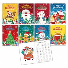 8-Pack Christmas Coloring Books Set, 3-In-1 Coloring, Puzzle Games And Q&A Activities, Enhance Creativity, Focus And Imagination, Perfect Christmas And New Year Gift - Multicolor - View 8