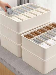 1pc Home Use Lidded Underwear & Socks Divider Storage Box, Cosmetic Storage Box, Wardrobe Storage Box, Underwear & Socks Compartment Storage Box, Miscellaneous Storage Box, Travel Essentials, Room Decor - View 8