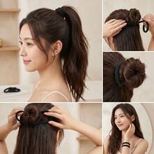10/50/100/200PCS Black Elastic Hair Ties, ,For Thick And Curly Hair Ponytail Holders Hair Elastic Suitable , Suitable For Women'S Daily Leisure Use - Black - View 2