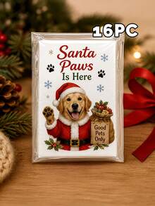 8/16/25pc Personalized Custom Pet Photo Text Christmas Pocket Tissue Sticker,Custom Dog Cat Picture Custom Slogan Name Print,Pet Santa Hat Scarf Xmas Pattern Design Sticker,Holiday Gift,Pet Owners Animal Lovers,Holiday Party,Home Dining Outdoor Daily - Multicolor - View 11