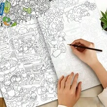 Doodle Tracing & Coloring Book, 29*21cm Large Format, Single-Sided Thick Paper, Anti-Bleed, Massive Collection Of Cute Doodle Patterns, Combines Line Tracing & Coloring Gameplay - Single Piece - View 6