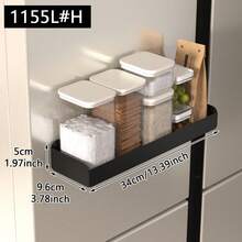 Magnetic Fridge Side Storage Rack, No Installation Refrigerator Organizer Basket, Multifunctional Kitchen Storage Holder, Space Saving Fridge Shelf For Spice Jars, Plastic Wrap, Seasoning Bottles, Kitchen Countertop Storage Organizer - Multicolor - View 13