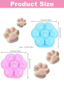 7-Cavity Cat Paw Silicone Baking Mold, Cute Paw Print Cake Mold For Chocolate, Candy, Jelly, Pudding, Gummies And Mini Desserts, DIY Home Baking Tool For Birthday Parties, Pet-Themed Treats And Creative Baking - Multicolor - View 5