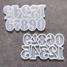 1/2件 1-9數字形棒棒糖矽膠模具，DIY巧克力、糖果、布丁、蛋糕裝飾 - 白色 - 查看 9