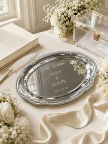 Personalized Stainless Steel Tray, Custom Engraved Serving Plate, Groom And Bride Wedding Gift, Family Name Stainless Steel Tray - Multicolor - View 8