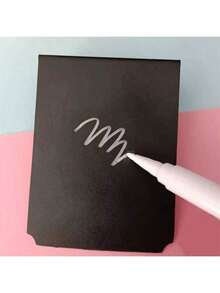 Chalkboard Sticker Liquid Chalk Pen Set | Roll Blackboard Wall Stickers With White Liquid Chalk Pens | Reusable Chalkboard Labels, Suitable For Home, Office, School, Crafts & Party Decoration - A - View 4