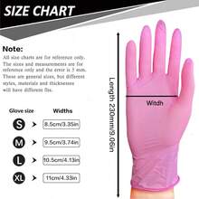 100pcs Pink & Black Nitrile Disposable Gloves - Latex-Free, Powder-Free, Suitable For Cleaning, Nail Care, Hairstyling And Tool Use - Sizes XS/S/M/L Provided - Multicolor - View 23