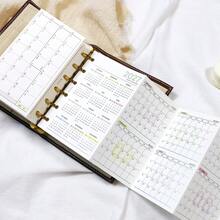 1PC 2027 A6 A7 M5 4-Fold Yearly Calendar Binder Refill, Yearly Summary Area | For Yearly Planning, Habit Tracking & Journal Schedule Organization - 2027 Yearly 4-fold - View 5