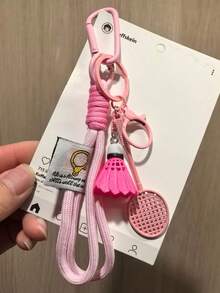 1pc,5 Colors Unisex Badminton Bag Charm, Racket & Shuttlecock Keychain, Sports Pendant For Badminton Lovers, Backpack & Handbag Accessory - Multicolor - View 9