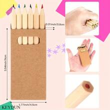 42pcs .Mini Colored Pencil Set, Includes 6 Colors, 7 Boxes Set, Pre-Sharpened, Suitable For Art Projects And Classroom Use. Best Choice For Art Enthusiasts - Sets - View 2