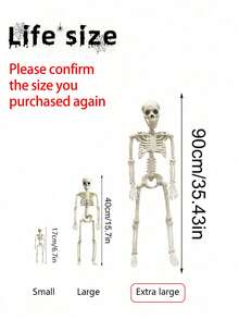 OBOVAY Skeleton Posable Figure Prop, Bone Decoration Prop, Scary Skeleton Bones, Halloween Haunted House Room Venue Holiday Atmosphere Decoration, Plastic Skeleton Prop With Movable Joints, Christmas Home Decor, Halloween Home Decor, Fall Home Decor, Christmas Decor, Christmas Gift - View 9