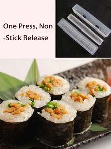 透明壽司捲模具 Hoso Maki 壽司製作套組，附蓋，居家輕鬆 DIY 海苔飯捲，不黏 compact 切片，可洗碗機清洗重複使用，廚房小工具，適合初學者的禮物 - 查看 8