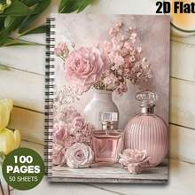 دفتر ملاحظات حلزوني بنقشة زهور - حجم A5 بتصميم وردي وأبيض، ورق عالي الجودة للمكتب والمدرسة والتدوين - هدية مثالية للأصدقاء والمعلمين، قرطاسية، أسلوب أنيق، تجليد متين، كتابة إبداعية، ملاحظات دراسية، صفحات ناعمة، مثالي - مجموعة واحدة (50 ورقة، 100 صفحة) - مشاهدة 4