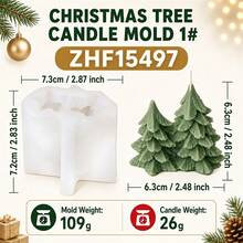 1/2PCS Christmas Tree Candle Mold Silicone Pine Tree Forest Molds For DIY Scented Candle Plaster Making Xmas Holiday Decoration Handmade Craft Gifts - Xmas Tree - View 11