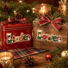 Custom Christmas Name Stickers, Personalized Holiday Letter Decals, Festive Santa Snowman Candy Cane Style, Customized Gift Wrap Labels, Customizable Name Stickers For Presents, Christmas Party Decor, Holiday Gift Tags 2026, Christmas Gift Stickers - Style a - View 5