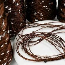 50g/1pc Multi-Color Small Water Drop Bead Yarn, Shiny Sequin Crochet Yarn, Holiday Gift, Suitable For DIY Hats, Sweaters, Bags And More, Applicable For Knitting Needles - Brown 8166 - View 2
