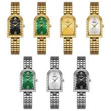 YaLaLuSi Brand 1pc Elegant Women's Wrist Watch, Exquisite Small Square Dial Design - Gold - View 8