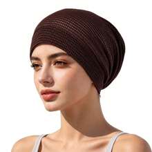 1pc Women's Super Elastic Soft Mesh Headwrap Cap, Breathable Comfortable Underscarf - One Size Fits All - View 4