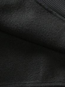 Men's Long Sleeve Drawstring Hoodie And Sweatpants Casual Set - Black - View 6