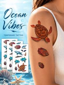 3 Sheets 3D Butterfly Temporary Tattoos For Women, Colorful Realistic Butterfly Tattoo Stickers, Waterproof Long-Lasting Body Art For Ankles, Legs, Feet, Parties, Festivals, Vacations & Everyday Style - Multicolor - View 7