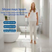 Magic Scraper Broom, Bathroom Floor Silicone Wiper Broom, Bathroom Glass Wiper, Dust-Free Scraper, Sweeping The Floor Clean - Multicolor - View 3